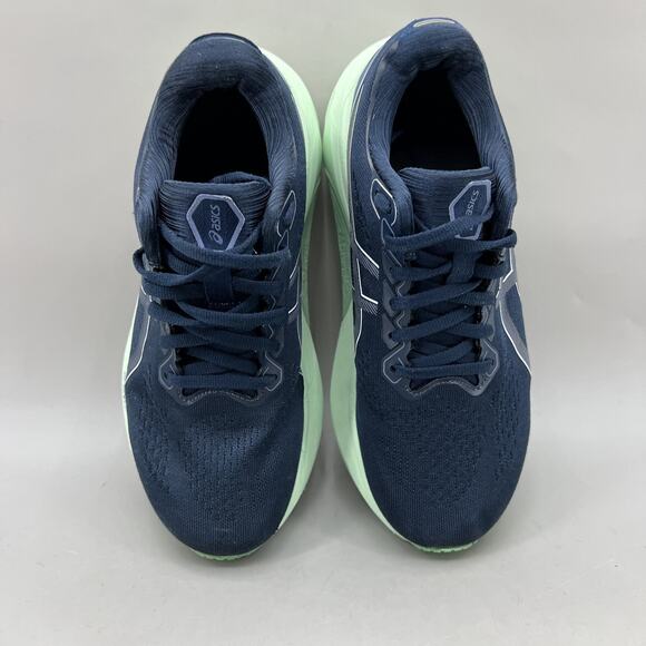 Asics Dark Blue and Light Green Running Shoes - Picture 5 of 10